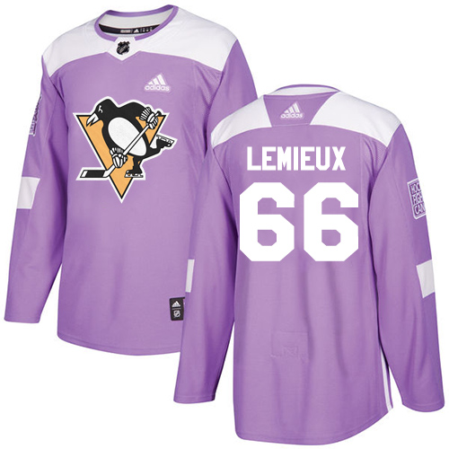 Adidas Penguins #66 Mario Lemieux Purple Authentic Fights Cancer Stitched NHL Jersey - Click Image to Close